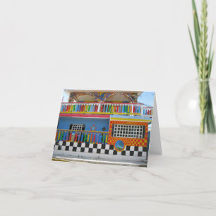 Buntes Haus auf Isla Mujeres, Mexiko Karte