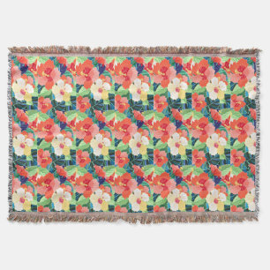 Buntes Hibiskus-Muster Decke