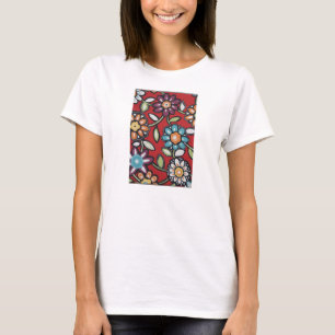 buntes Hippie-Blument-stück T-Shirt