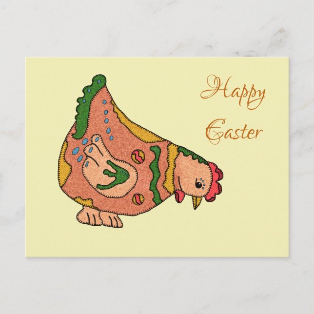 Buntes Huhn Postkarte (Vorderseite)