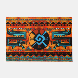 Buntes Hunab Ku Mayasymbol #6 Fußmatte