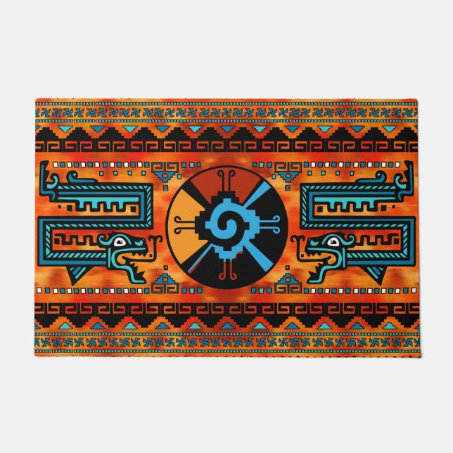 Buntes Hunab Ku Mayasymbol #6 Fußmatte (Vorderseite)