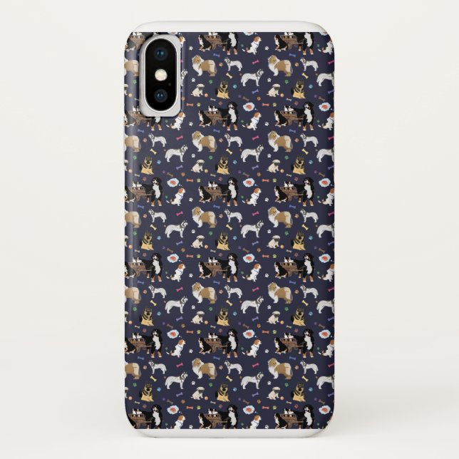 Buntes Hundemuster Case-Mate iPhone Hülle (Rückseite)
