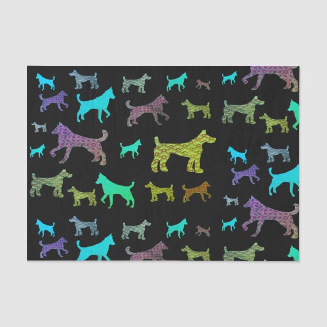 Buntes Hundeseidenpapier Seidenpapier (Vorderseite)