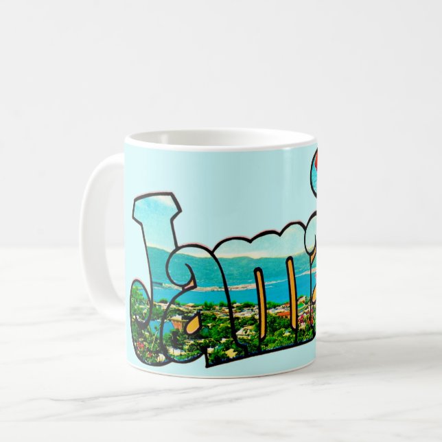 Buntes Jamaika-Mug Kaffeetasse (Vorderseite Links)