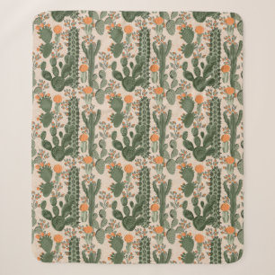 Buntes Kaktus-Muster Sherpadecke