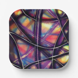 Buntes Kaleidoskop Pappteller