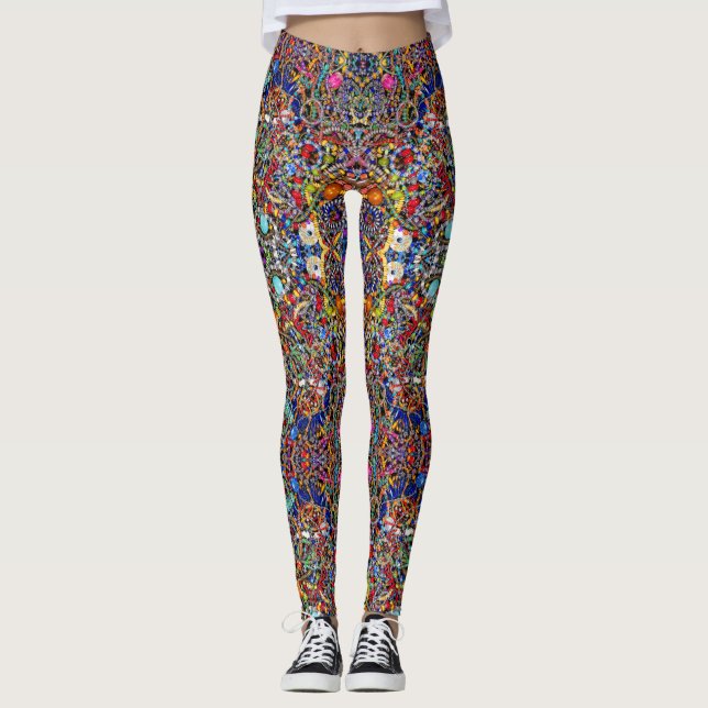 Buntes kaleidoskopisches der inspirierten Leggings (Vorderseite)