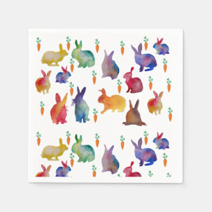 Buntes Kaninchen Ostern-Cocktail-Papierservietten Serviette