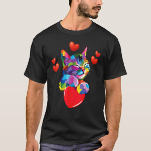 Buntes Kätzchen für Katze Katzenpapa Katzenmama 2 T-Shirt