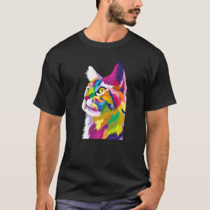Buntes Kätzchen für Katze Katzenpapa Katzenmama T-Shirt