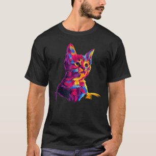 Buntes Kätzchen   Für Katze    Katzenvater  Katzen T-Shirt