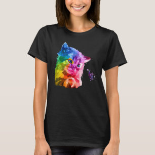 Buntes Kätzchen Für Katze Katzenvater Katzenmutt T-Shirt