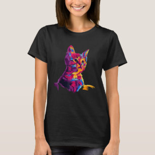 Buntes Kätzchen für Katze Katzenvater Katzenmutter T-Shirt