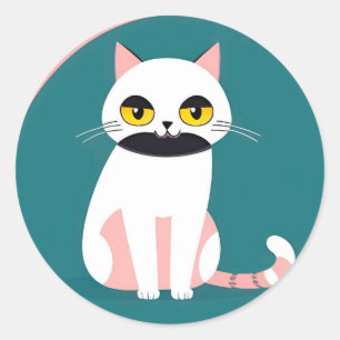 😺 Buntes Katzen-Geschenk für Katzenliebhaber 😺 Runder Aufkleber