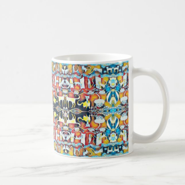 Buntes Katzen-Kaleidoskop Kaffeetasse (Rechts)