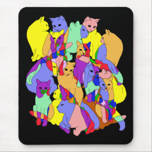 Buntes Katzen-Muster Mousepad