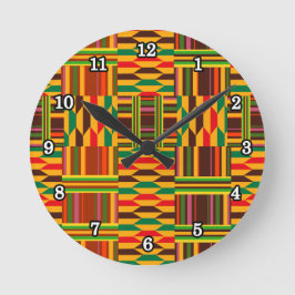 Buntes Kente Runde Wanduhr