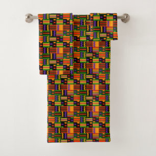 Buntes Kente Stammes- Muster Badhandtuch Set
