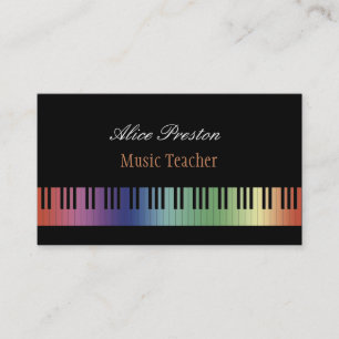 Buntes Klavier des Musik-Lehrer-  Visitenkarte