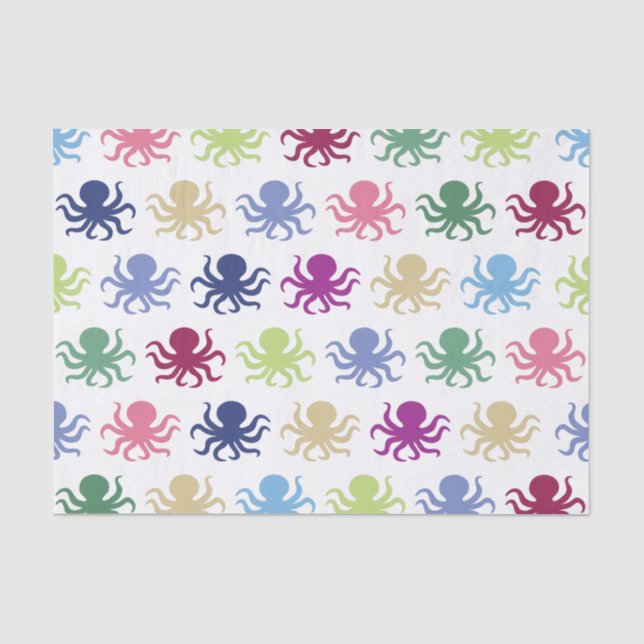 Buntes Krakenmuster Seidenpapier (Vorderseite)