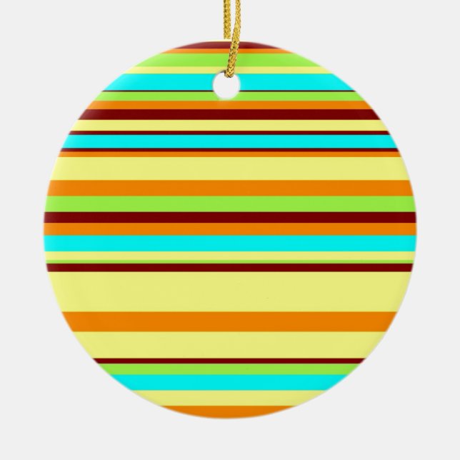 Buntes kundengebundenes Designer-Streifen-Muster Keramik Ornament (Vorne)