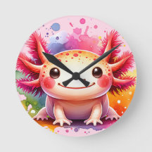 Buntes lächelndes Axolotl als Grafik