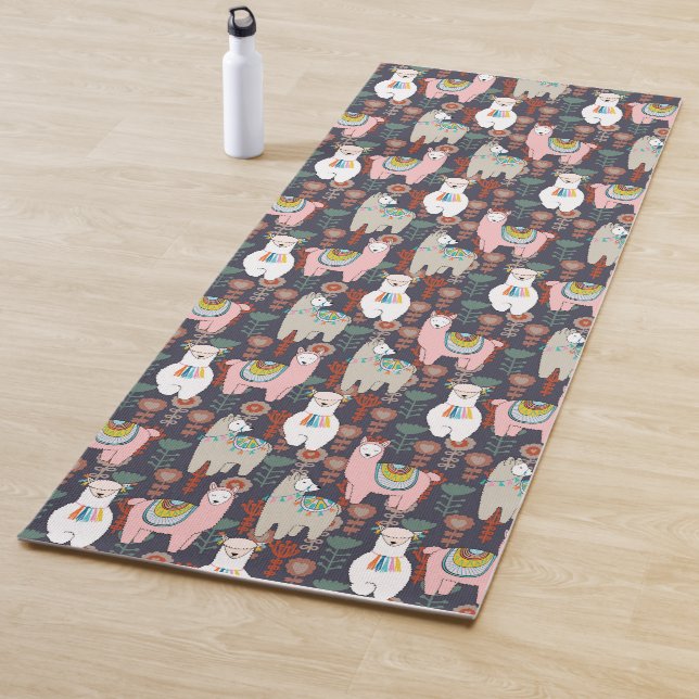 Buntes Lama-Muster Yogamatte (Beispiel)