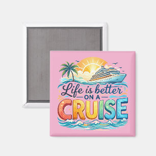 Buntes Leben Ist Besser Auf Einem Kreuzfahrturlaub Magnet