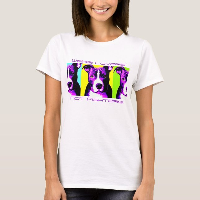 Buntes Liebhaber-nicht Kämpfer-Gruben-Stier-Shirt T-Shirt (Vorderseite)