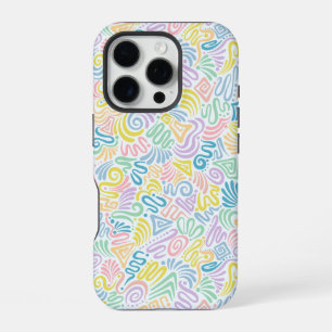 Buntes, lustiges, gekritzeltes Handyhülle iPhone 16 Pro Hülle