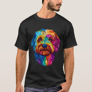 Buntes Maltipoo Gesicht Süßer Hunde Liebhaber T-Shirt