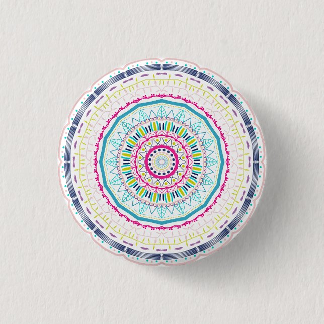 buntes Mandala Button (Vorderseite)
