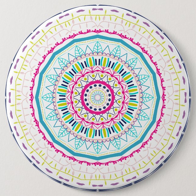buntes Mandala Button (Vorderseite)