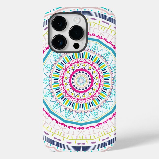 buntes Mandala Case-Mate iPhone 14 Pro Hülle (Rückseite)