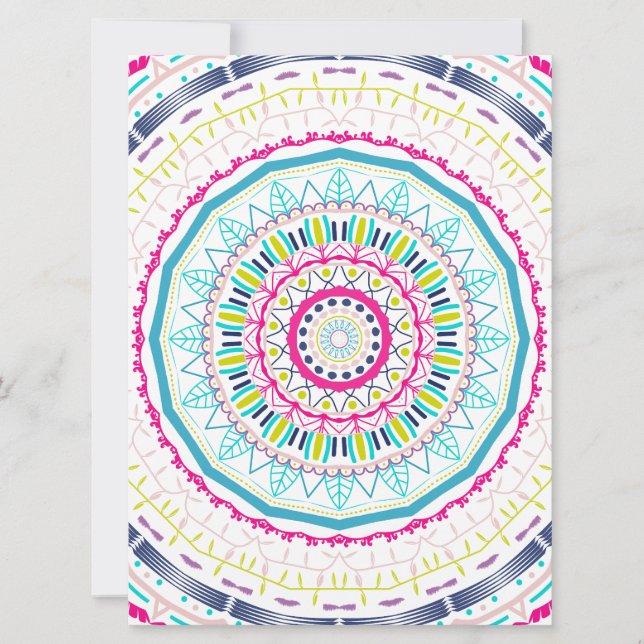 buntes Mandala Einladung (Vorderseite)