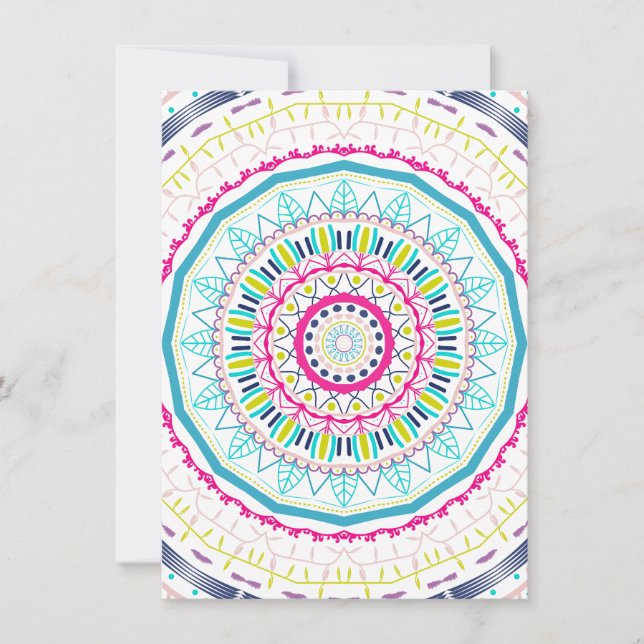buntes Mandala Einladung (Vorderseite)