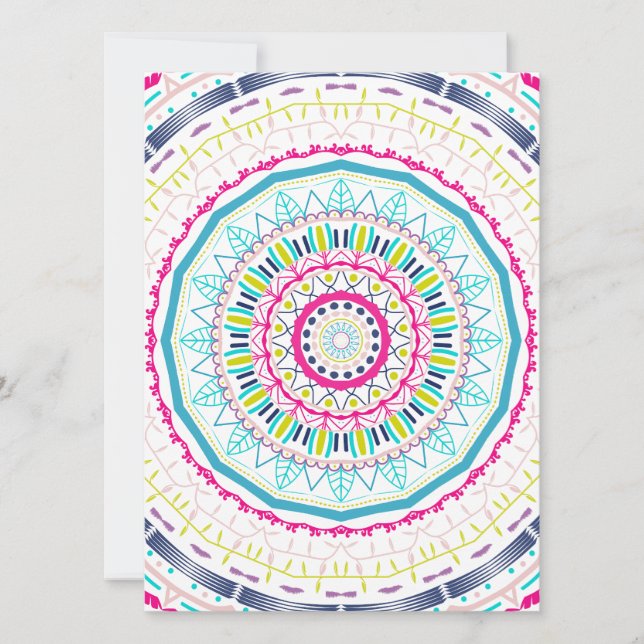 buntes Mandala Einladung (Vorderseite)