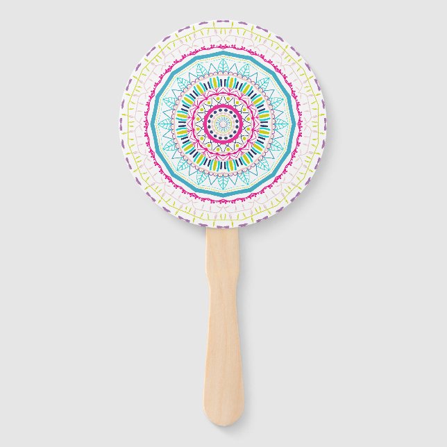buntes Mandala Fächer (Vorderseite)