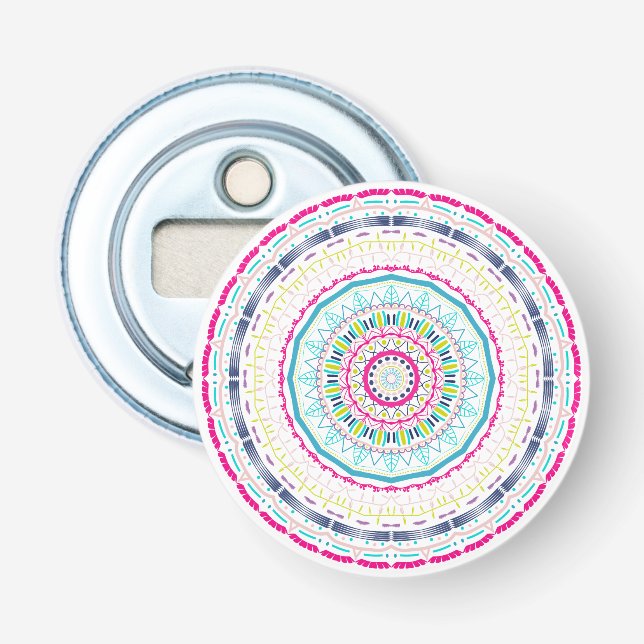 buntes Mandala Flaschenöffner (Vorderseite)