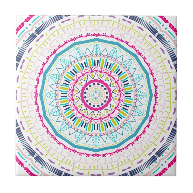 buntes Mandala Fliese (Vorderseite)