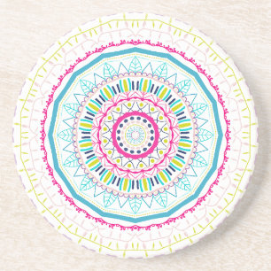 buntes Mandala Getränkeuntersetzer