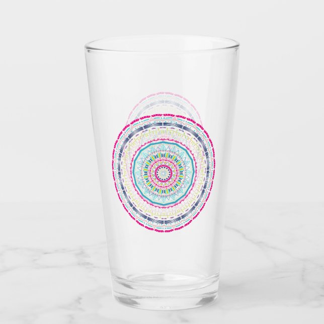 buntes Mandala Glas (Vorderseite)