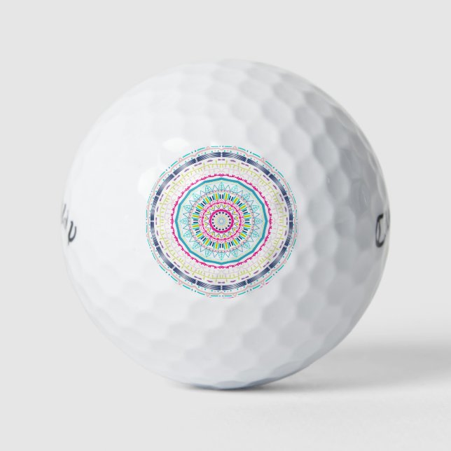 buntes Mandala Golfball (Vorderseite)