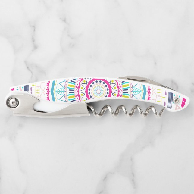 buntes Mandala Kellnermesser (Vorderseite)