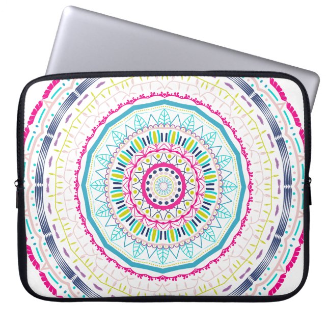 buntes Mandala Laptopschutzhülle (Vorderseite)