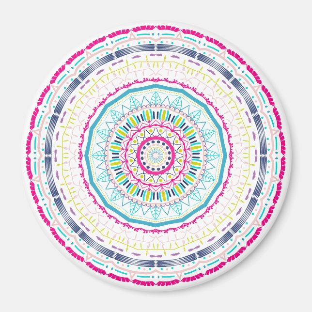 buntes Mandala Magnet (Vorne)