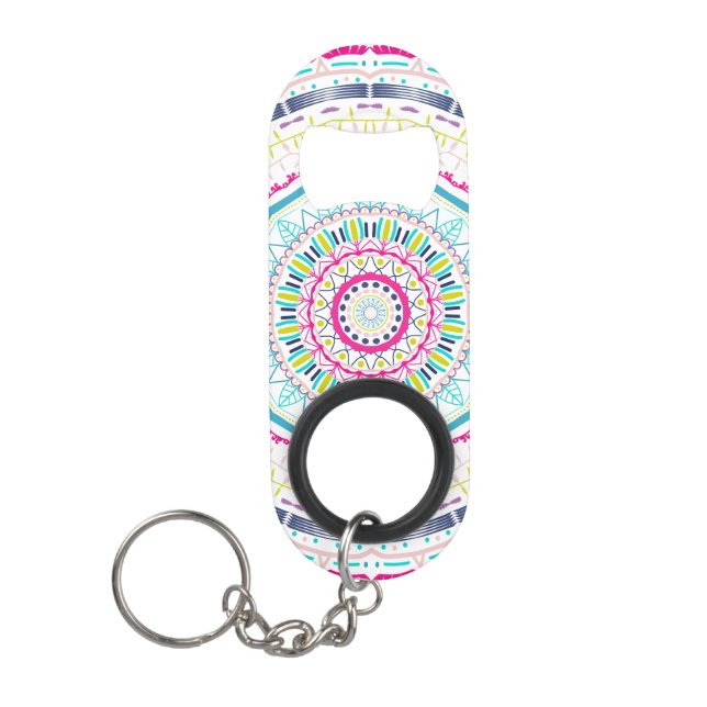 buntes Mandala Mini Flaschenöffner (Vorderseite)