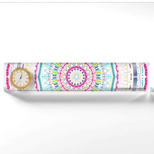 buntes Mandala Namensplakette