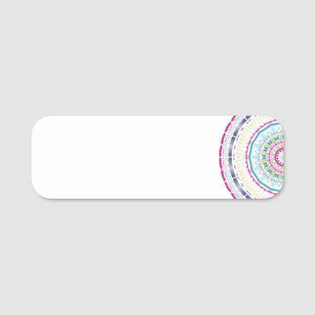 buntes Mandala Namensschild (Vorderseite)